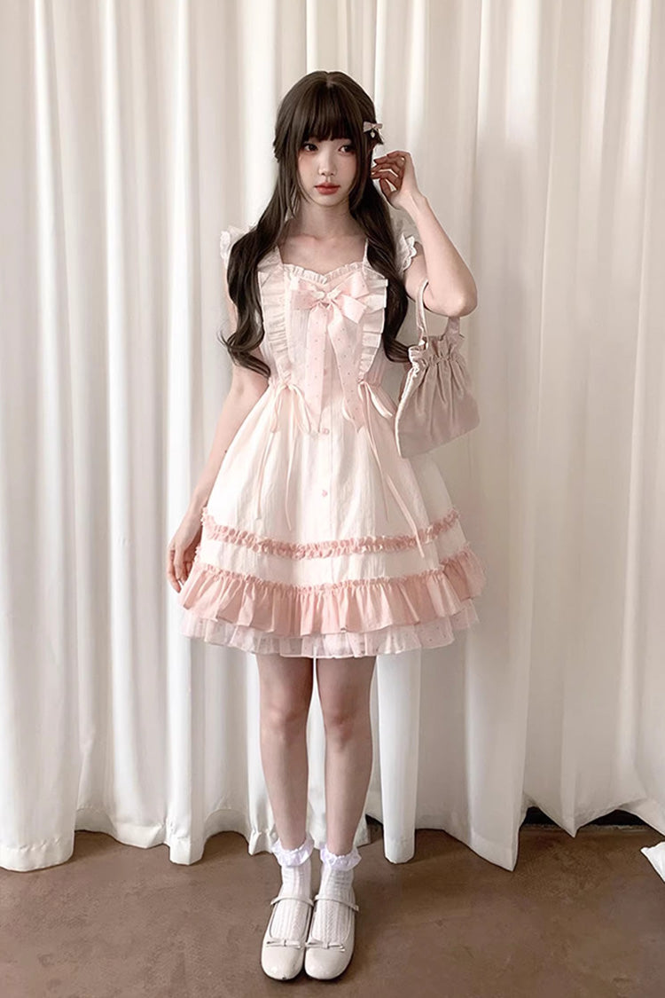 Sweet Lolita Dress - Spring Timeline, Pink, Lace Trim, Ruffled, Layered - additional product view 2