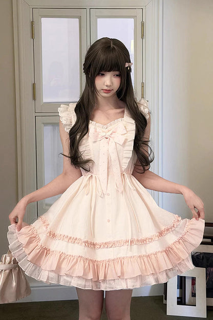 Sweet Lolita Dress - Spring Timeline, Pink, Lace Trim, Ruffled, Layered - additional product view 5