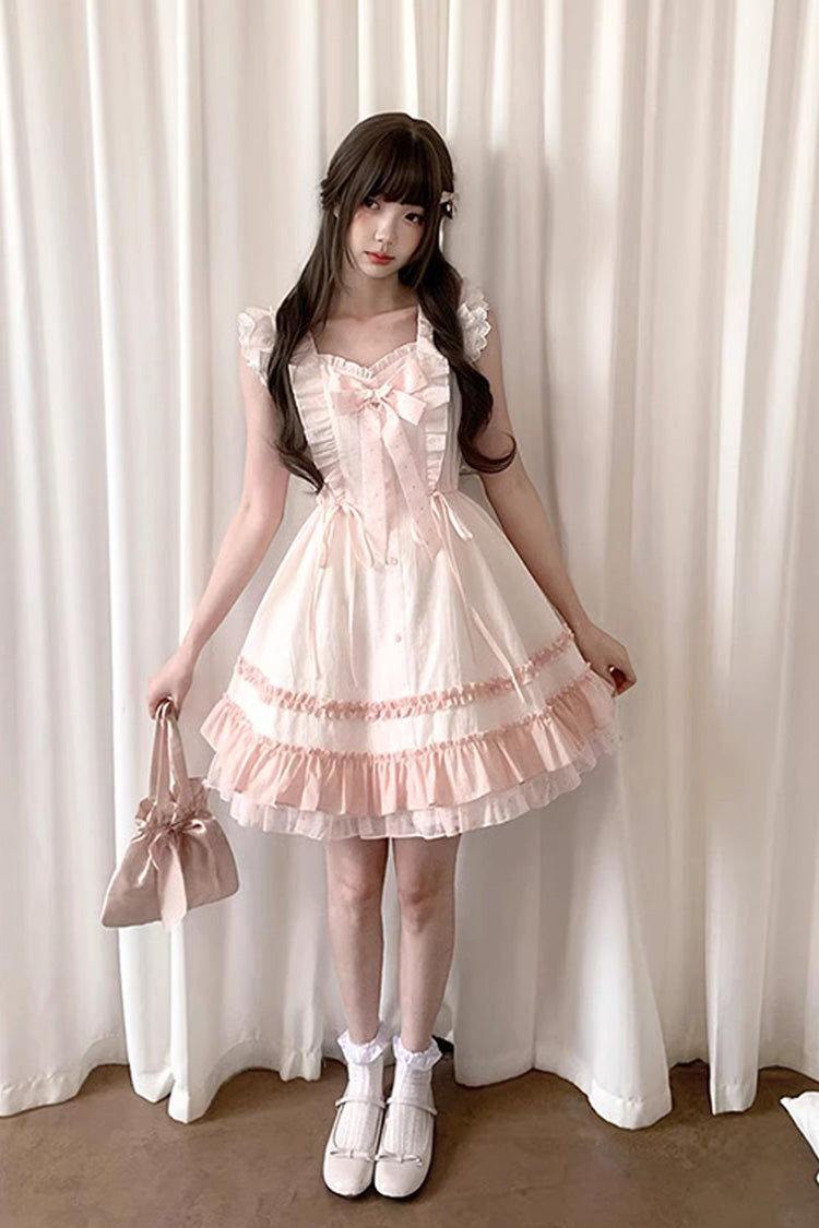 Sweet Lolita Dress - Spring Timeline, Pink, Lace Trim, Ruffled, Layered - additional product view 6