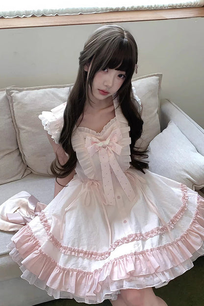 Sweet Lolita Dress - Spring Timeline, Pink, Lace Trim, Ruffled, Layered - additional product view 7