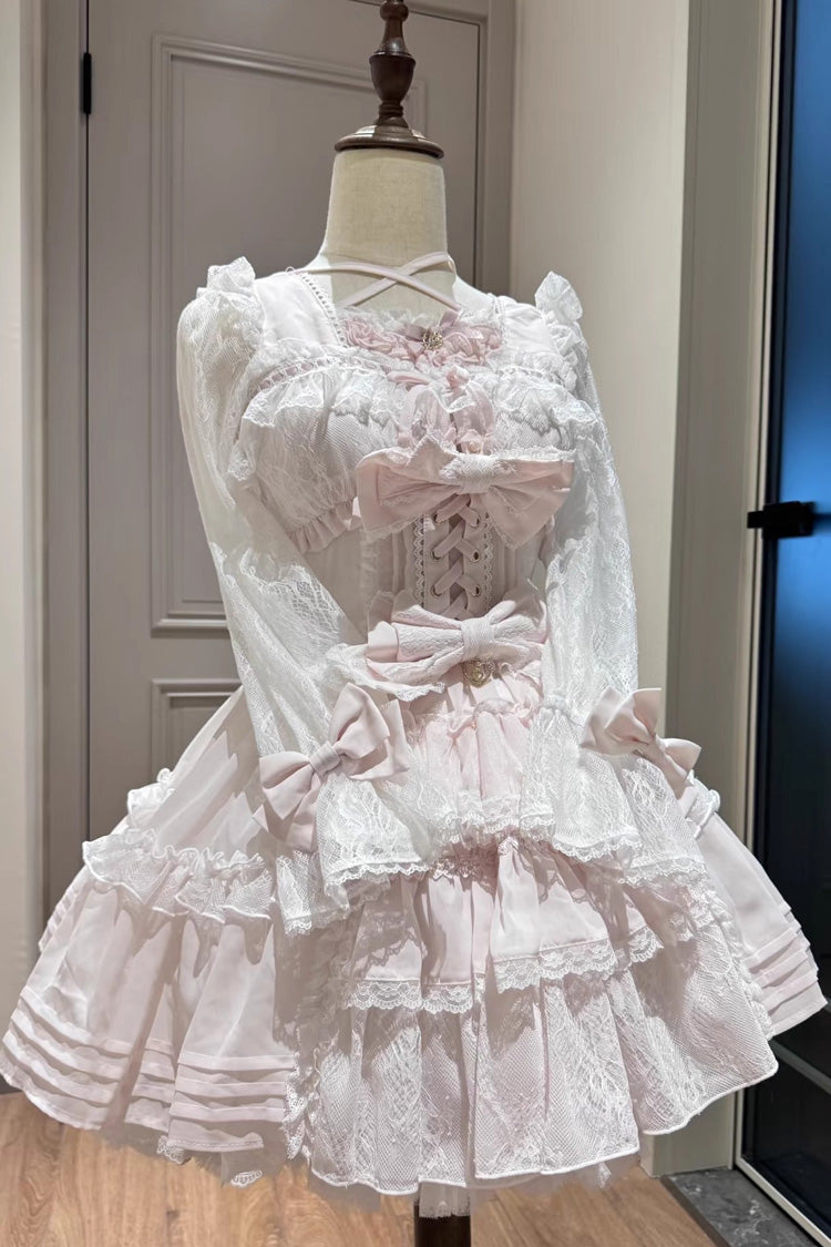 Sweet Lolita Dress - Square Collar Lace Ruffle, 3 Colors, Square Collar, Plus Size - main product image