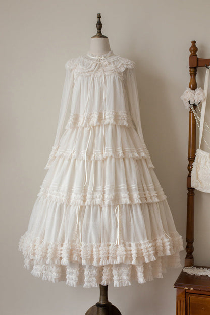 Sweet Lolita Dress - Stand Collar Multi-layered, 14 Colors, Stand Collar, Ruffled - additional product view 5
