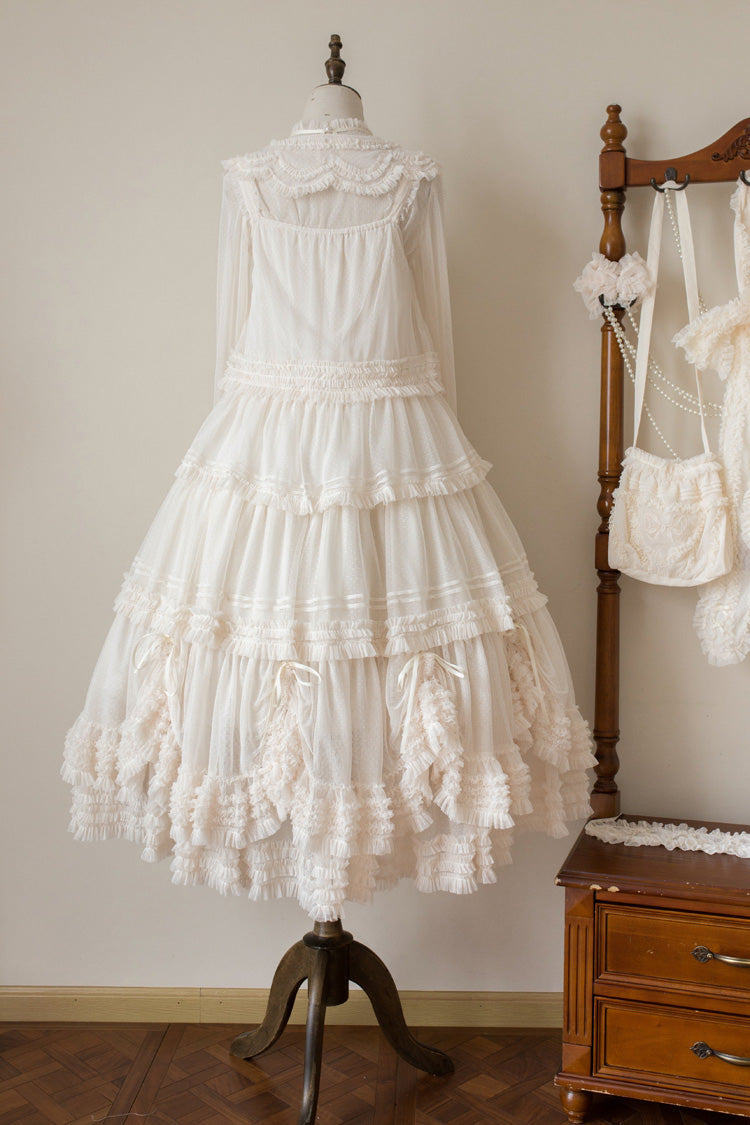 Sweet Lolita Dress - Stand Collar Multi-layered, 14 Colors, Stand Collar, Ruffled - additional product view 8