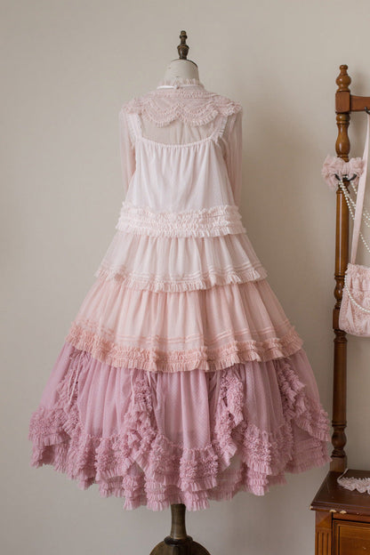 Sweet Lolita Dress - Stand Collar Multi-layered, 14 Colors, Stand Collar, Ruffled - additional product view 12