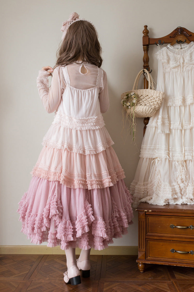 Sweet Lolita Dress - Stand Collar Multi-layered, 14 Colors, Stand Collar, Ruffled - additional product view 13
