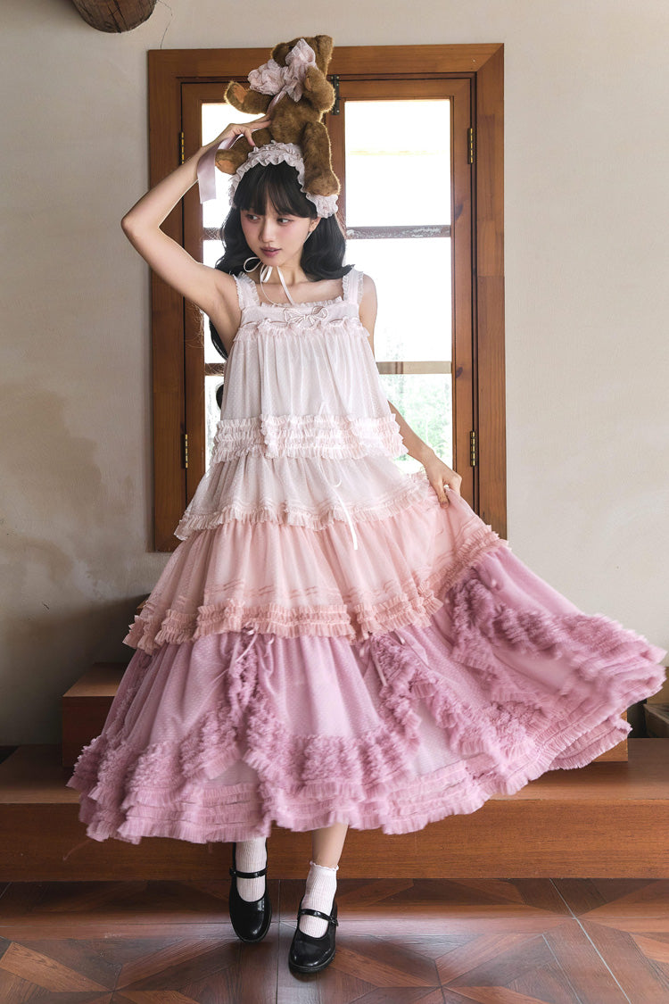 Sweet Lolita Dress - Stand Collar Multi-layered, 14 Colors, Stand Collar, Ruffled - additional product view 18