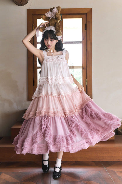 Sweet Lolita Dress - Stand Collar Multi-layered, 14 Colors, Stand Collar, Ruffled - additional product view 18