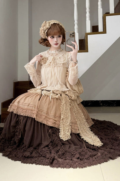 Sweet Lolita Dress - Stand Collar Multi-layered, 14 Colors, Stand Collar, Ruffled - additional product view 20