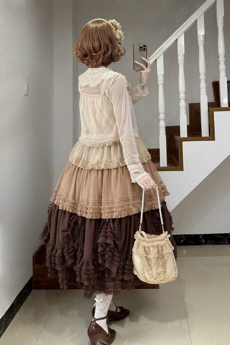 Sweet Lolita Dress - Stand Collar Multi-layered, 14 Colors, Stand Collar, Ruffled - additional product view 21