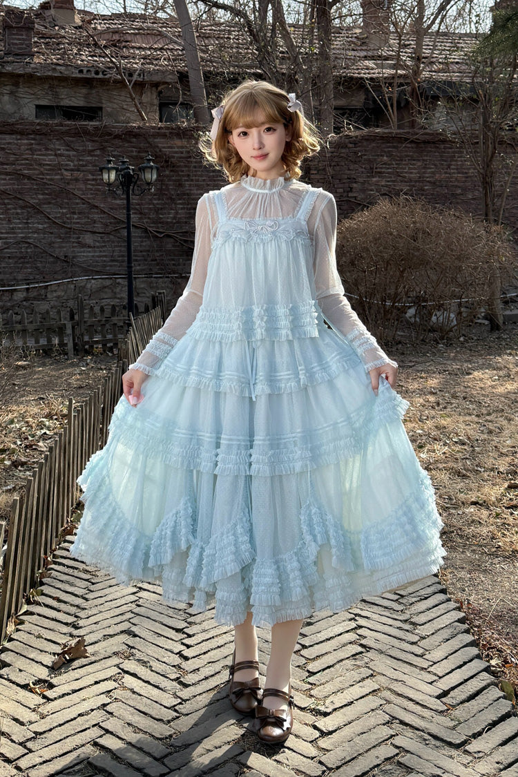 Sweet Lolita Dress - Stand Collar Multi-layered, 14 Colors, Stand Collar, Ruffled - additional product view 23