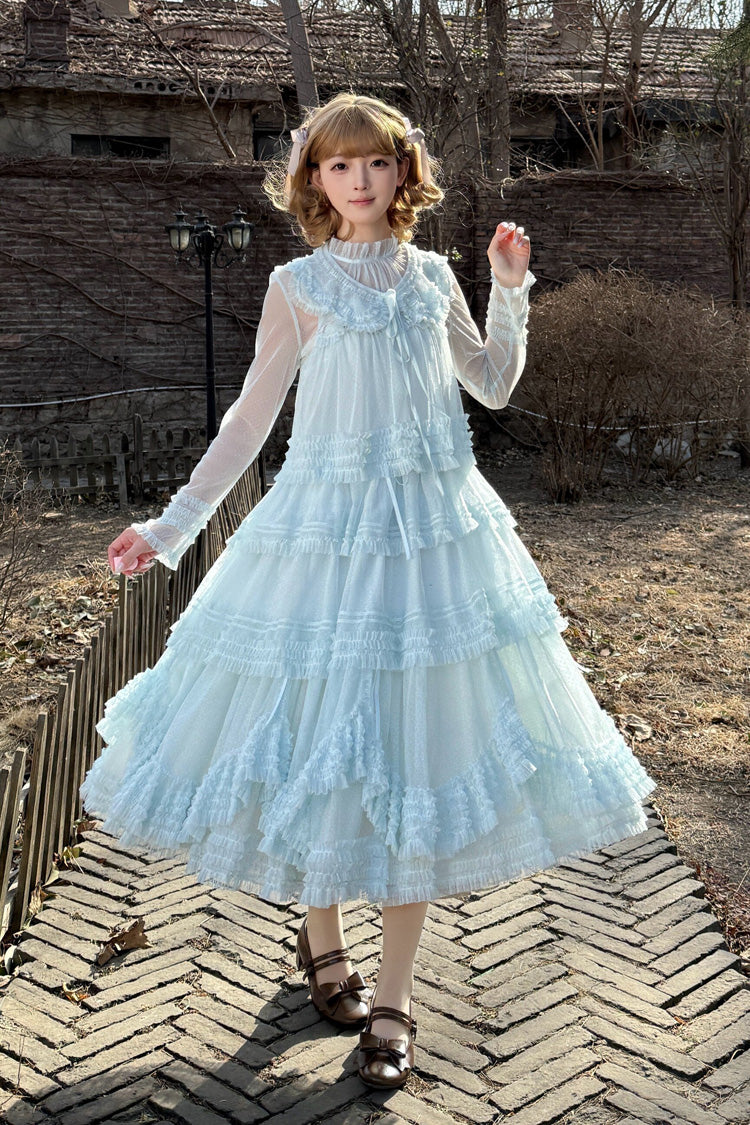 Sweet Lolita Dress - Stand Collar Multi-layered, 14 Colors, Stand Collar, Ruffled - additional product view 25
