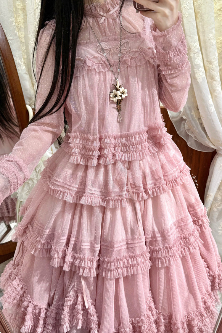 Sweet Lolita Dress - Stand Collar Multi-layered, 14 Colors, Stand Collar, Ruffled - additional product view 26