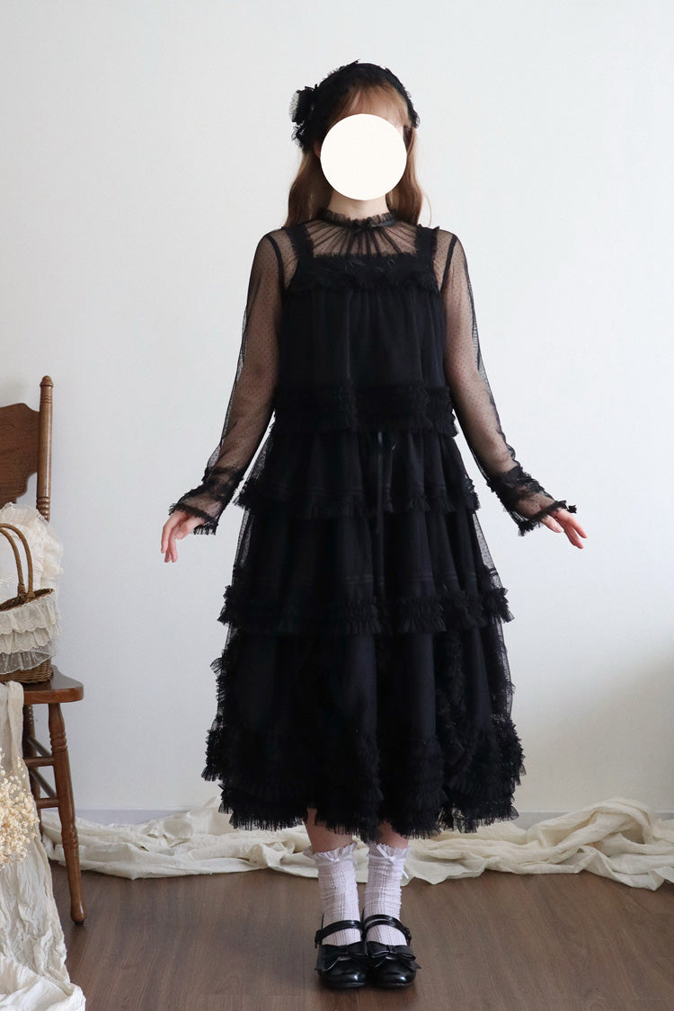 Sweet Lolita Dress - Stand Collar Multi-layered, 14 Colors, Stand Collar, Ruffled - additional product view 31