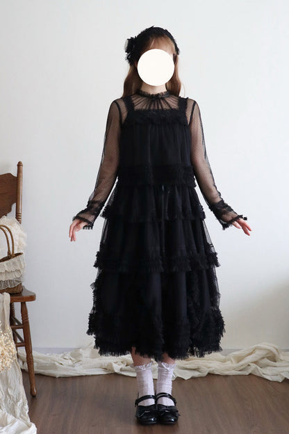 Sweet Lolita Dress - Stand Collar Multi-layered, 14 Colors, Stand Collar, Ruffled - additional product view 31
