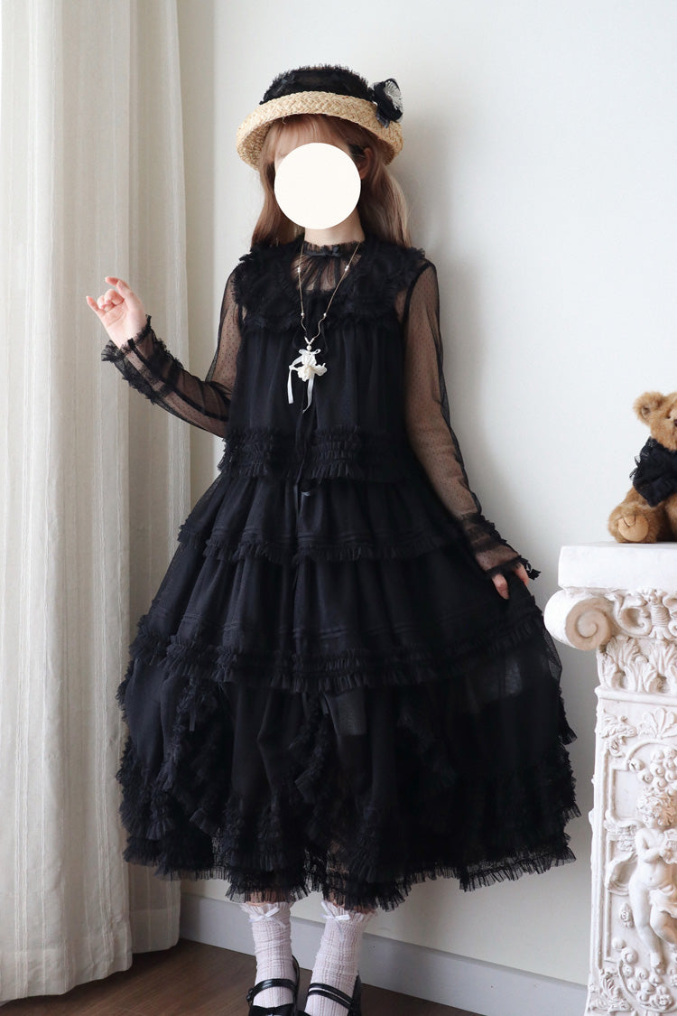 Sweet Lolita Dress - Stand Collar Multi-layered, 14 Colors, Stand Collar, Ruffled - additional product view 34
