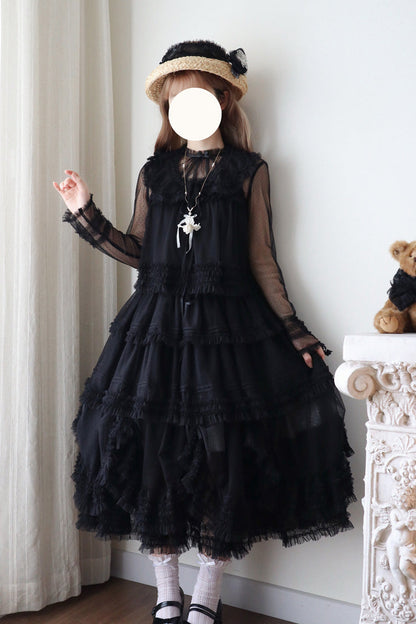 Sweet Lolita Dress - Stand Collar Multi-layered, 14 Colors, Stand Collar, Ruffled - additional product view 34