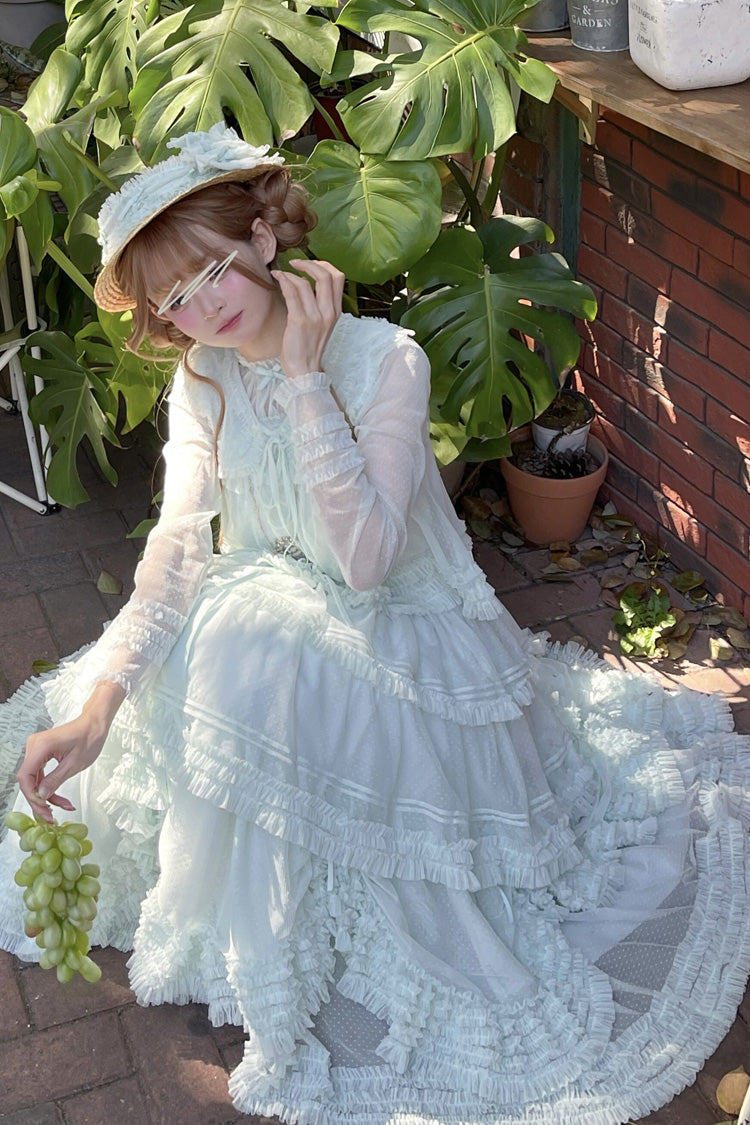 Sweet Lolita Dress - Stand Collar Multi-layered, 14 Colors, Stand Collar, Ruffled - additional product view 40