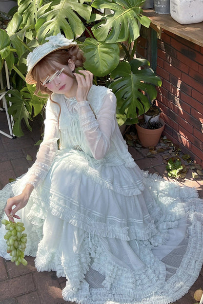 Sweet Lolita Dress - Stand Collar Multi-layered, 14 Colors, Stand Collar, Ruffled - additional product view 40