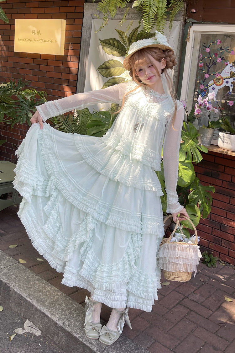 Sweet Lolita Dress - Stand Collar Multi-layered, 14 Colors, Stand Collar, Ruffled - additional product view 41