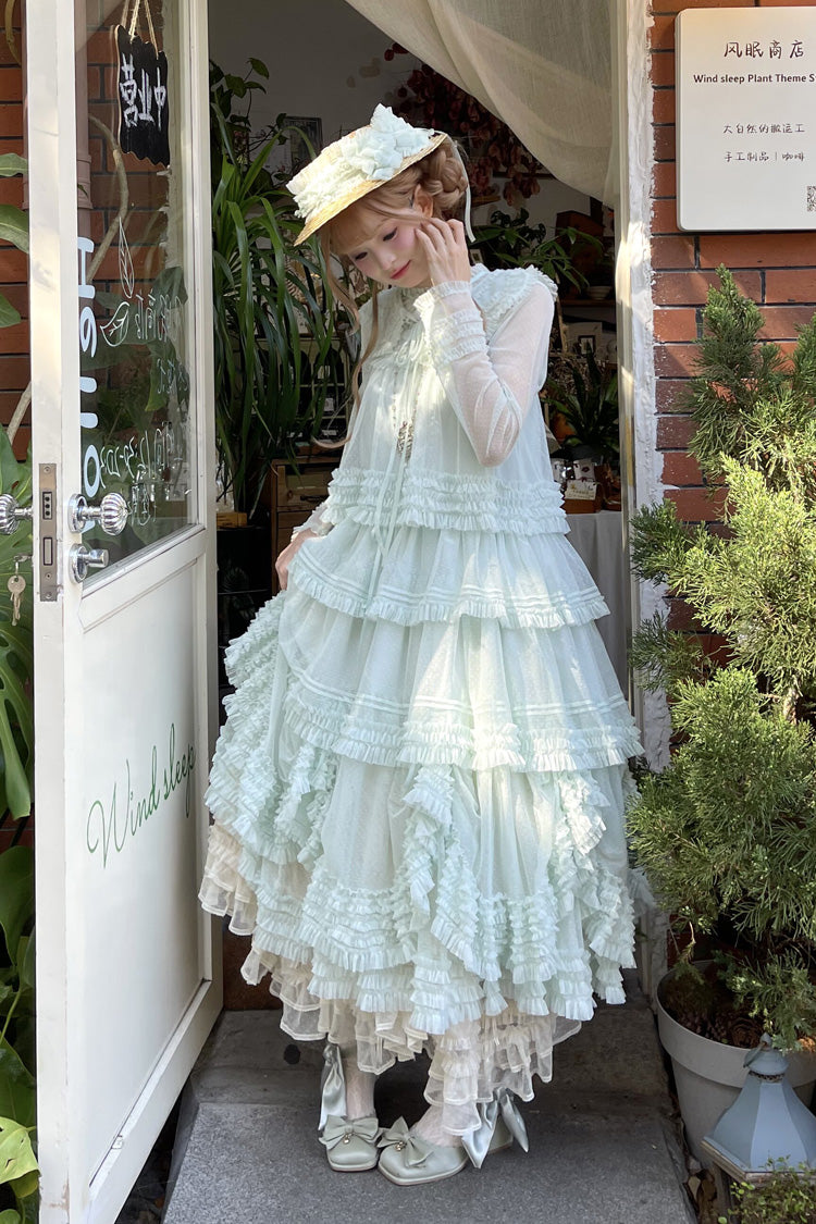 Sweet Lolita Dress - Stand Collar Multi-layered, 14 Colors, Stand Collar, Ruffled - additional product view 43