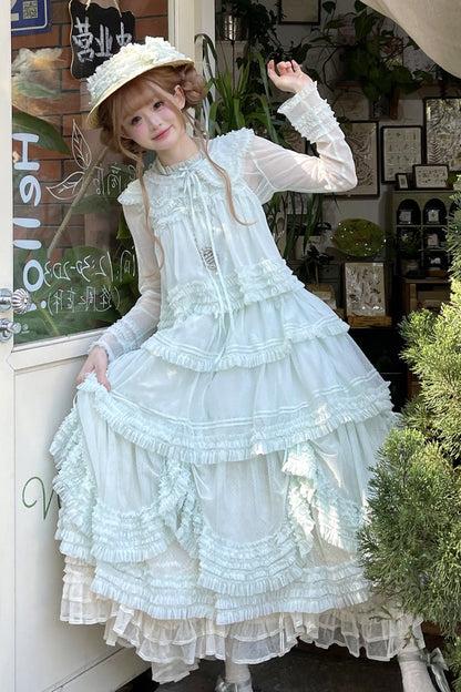 Sweet Lolita Dress - Stand Collar Multi-layered, 14 Colors, Stand Collar, Ruffled - additional product view 44