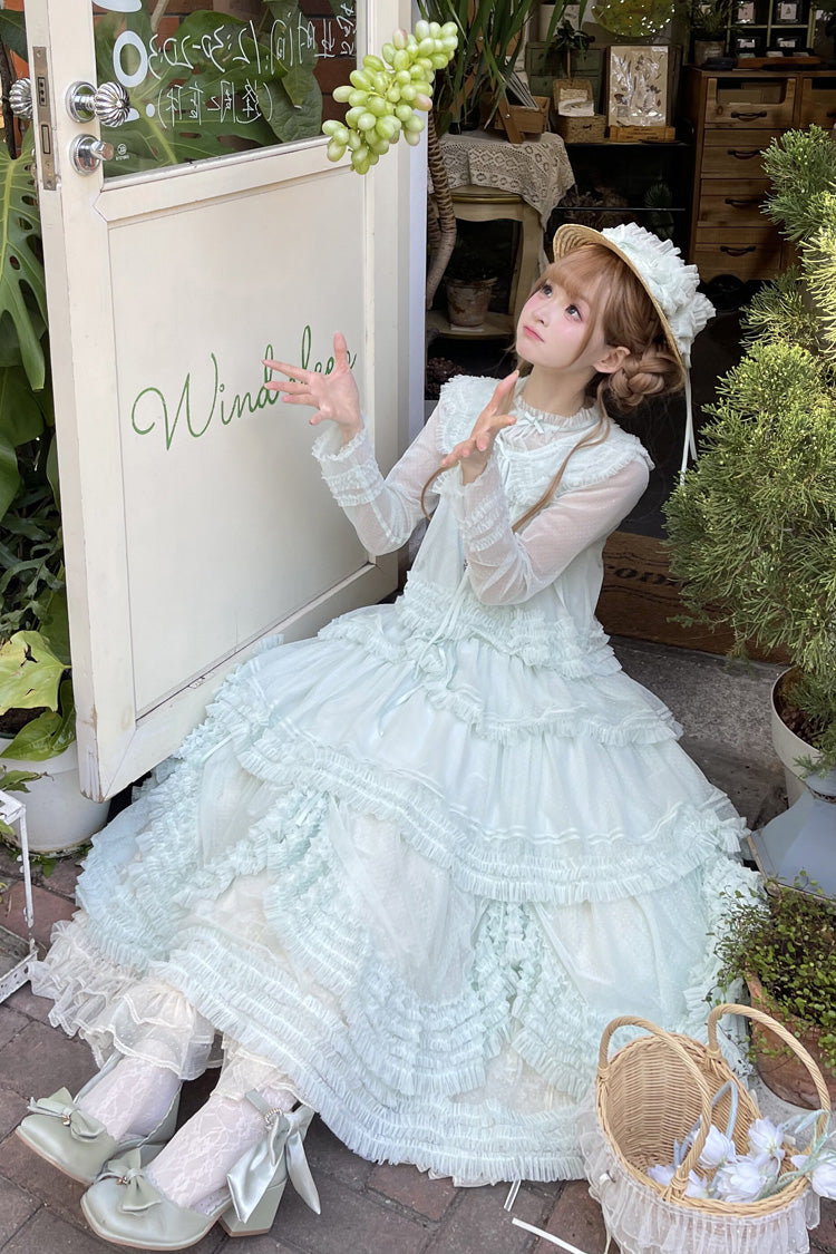 Sweet Lolita Dress - Stand Collar Multi-layered, 14 Colors, Stand Collar, Ruffled - additional product view 45