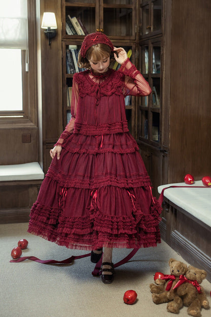 Sweet Lolita Dress - Stand Collar Multi-layered, 14 Colors, Stand Collar, Ruffled - additional product view 46