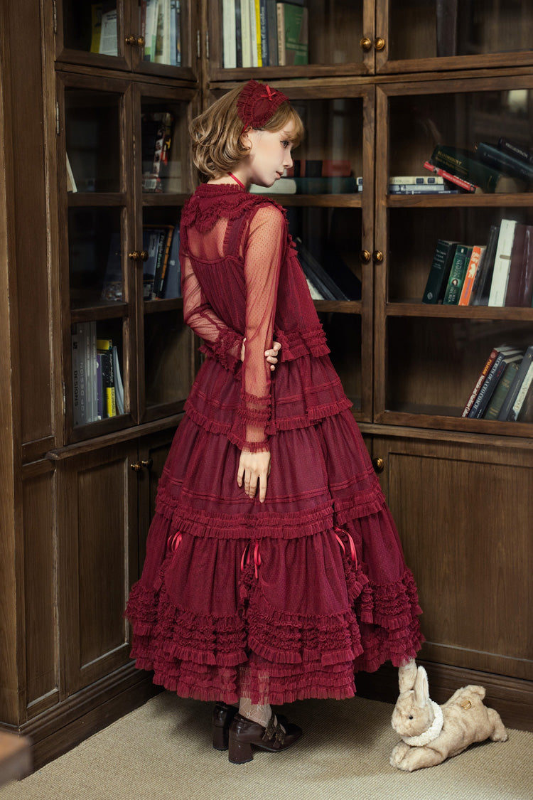 Sweet Lolita Dress - Stand Collar Multi-layered, 14 Colors, Stand Collar, Ruffled - additional product view 47