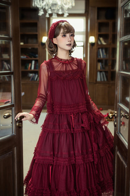 Sweet Lolita Dress - Stand Collar Multi-layered, 14 Colors, Stand Collar, Ruffled - additional product view 48