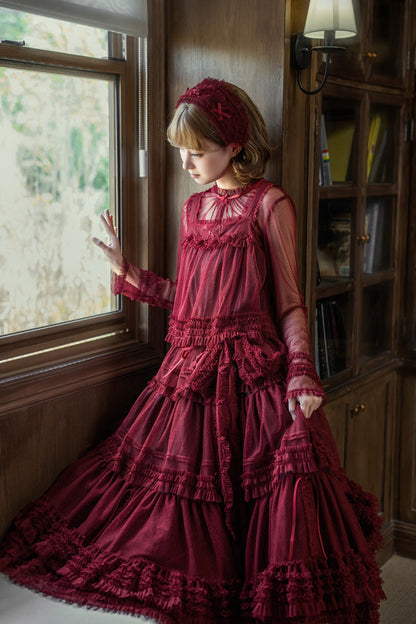 Sweet Lolita Dress - Stand Collar Multi-layered, 14 Colors, Stand Collar, Ruffled - additional product view 51