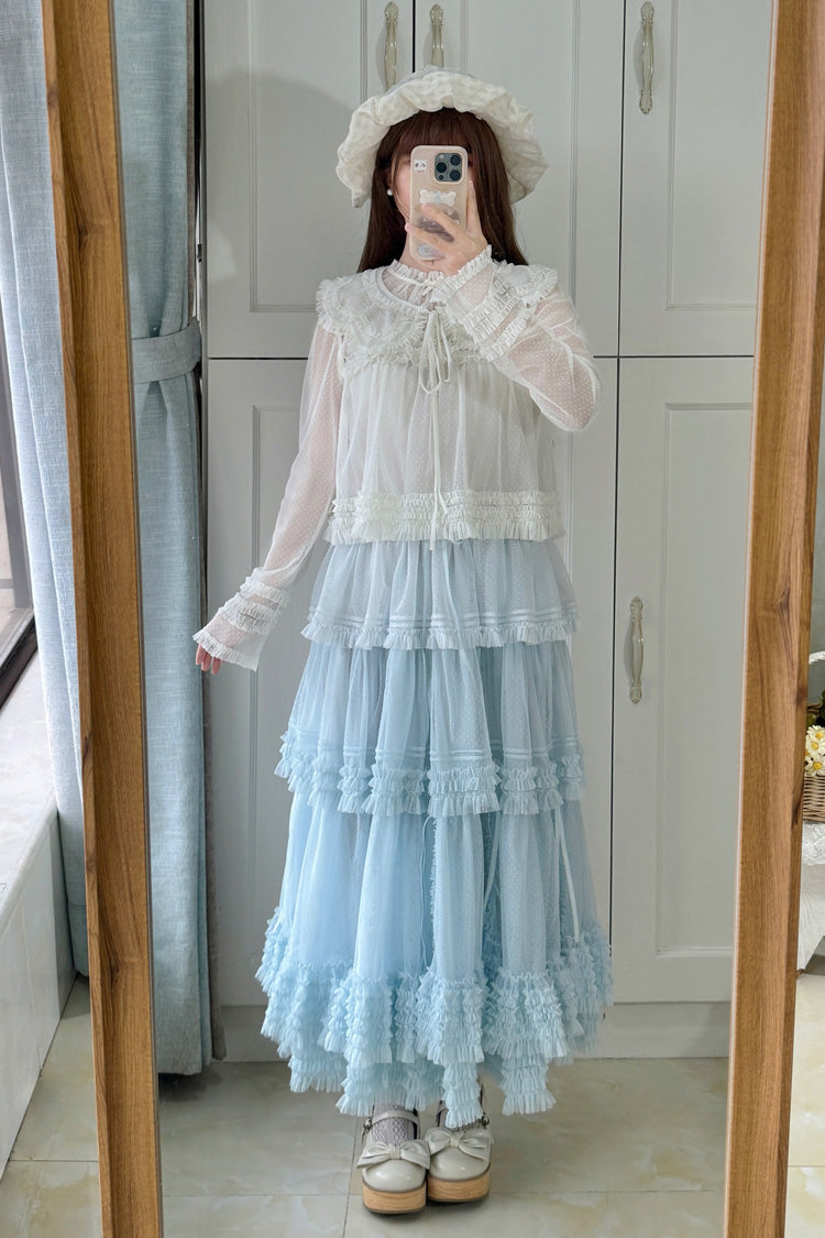 Sweet Lolita Dress - Stand Collar Multi-layered, 14 Colors, Stand Collar, Ruffled - additional product view 54