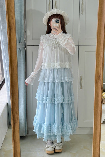 Sweet Lolita Dress - Stand Collar Multi-layered, 14 Colors, Stand Collar, Ruffled - additional product view 54