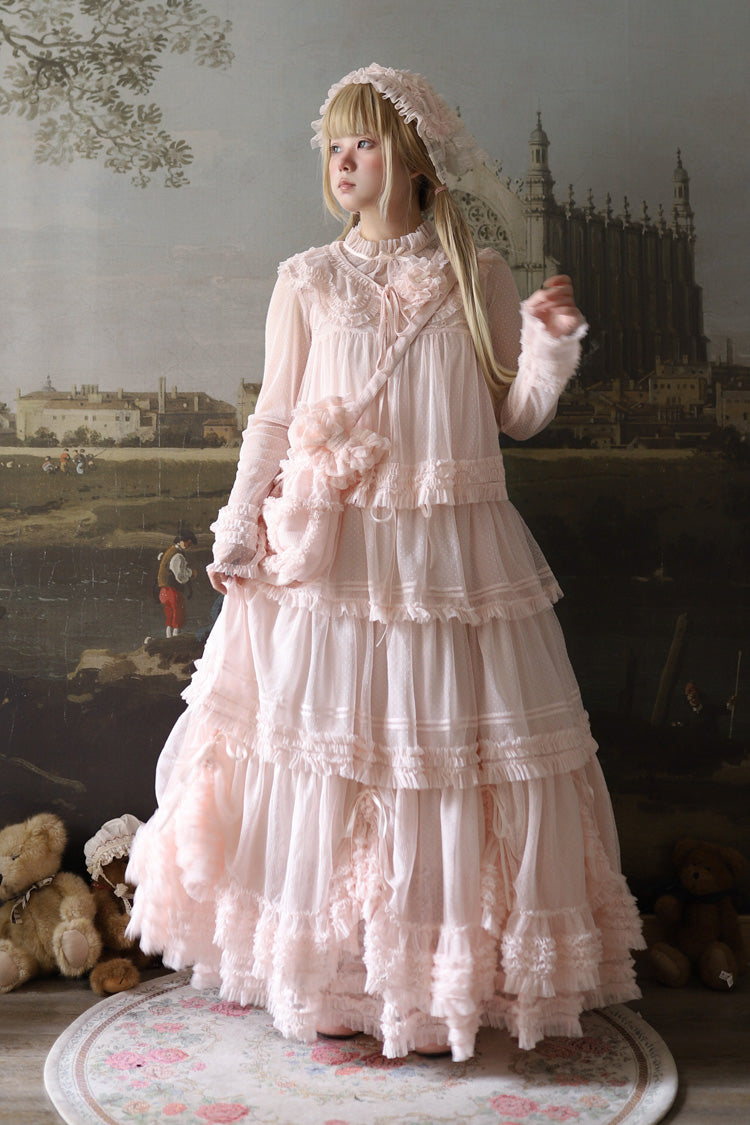Sweet Lolita Dress - Stand Collar Multi-layered, 14 Colors, Stand Collar, Ruffled - additional product view 56
