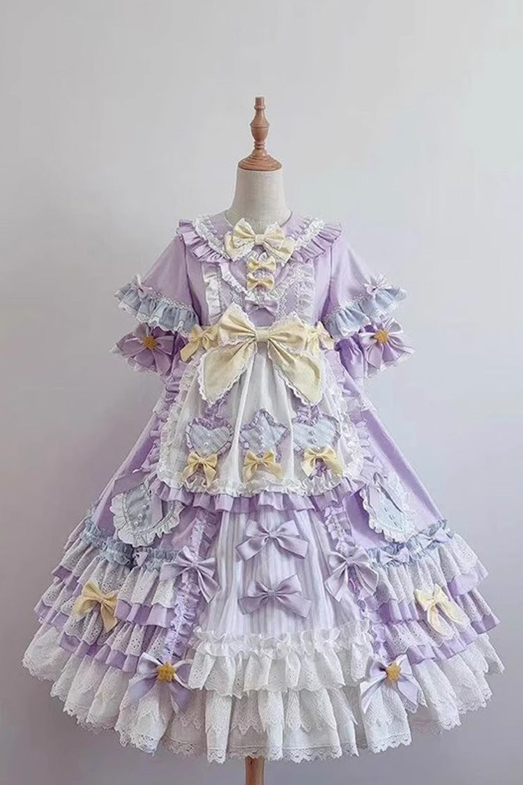 Sweet Lolita Dress - Star Sugar, Purple, Bow Detail, Ruffled - additional product view 3