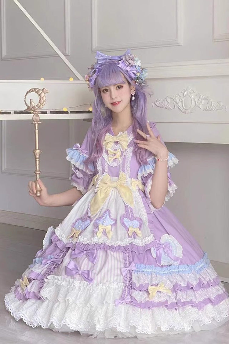 Sweet Lolita Dress - Star Sugar, Purple, Bow Detail, Ruffled - additional product view 8
