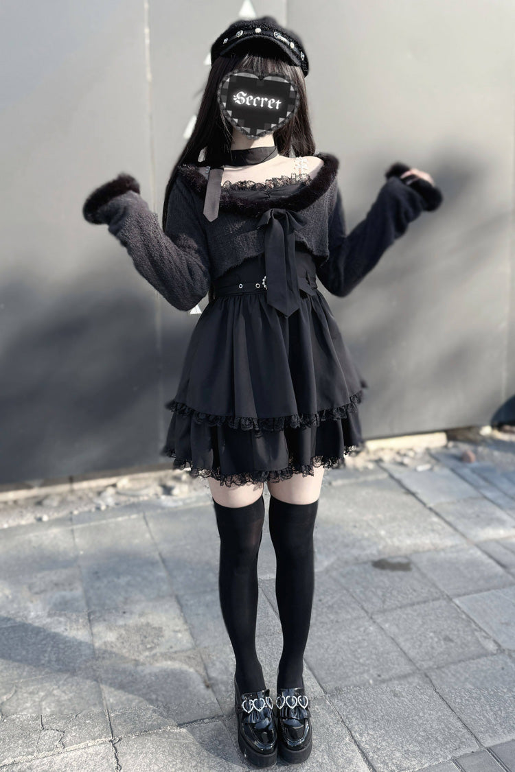 Sweet Lolita Dress - Stardust Oath, 2 Colors, Printed, Long Sleeves, Lace Trim - additional product view 11