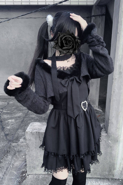 Sweet Lolita Dress - Stardust Oath, 2 Colors, Printed, Long Sleeves, Lace Trim - additional product view 14