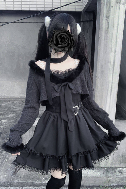 Sweet Lolita Dress - Stardust Oath, 2 Colors, Printed, Long Sleeves, Lace Trim - additional product view 17