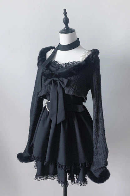 Sweet Lolita Dress - Stardust Oath, 2 Colors, Printed, Long Sleeves, Lace Trim - M Black / L Black option