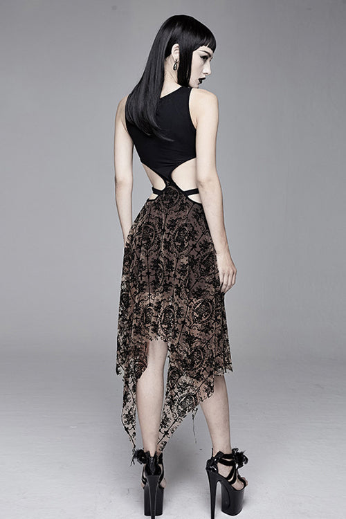 Sweet Lolita Dress - Steampunk Semilucent Hollow Out, Black, Women's Style, Cross Detail - additional product view 3