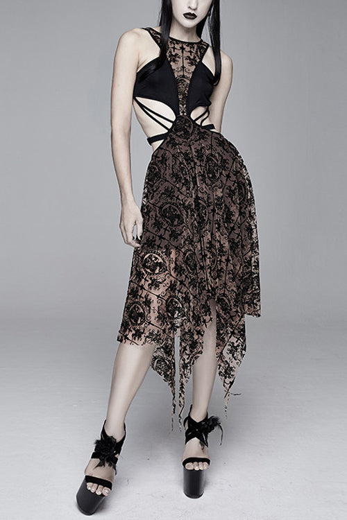 Sweet Lolita Dress - Steampunk Semilucent Hollow Out, Black, Women's Style, Cross Detail - main product image