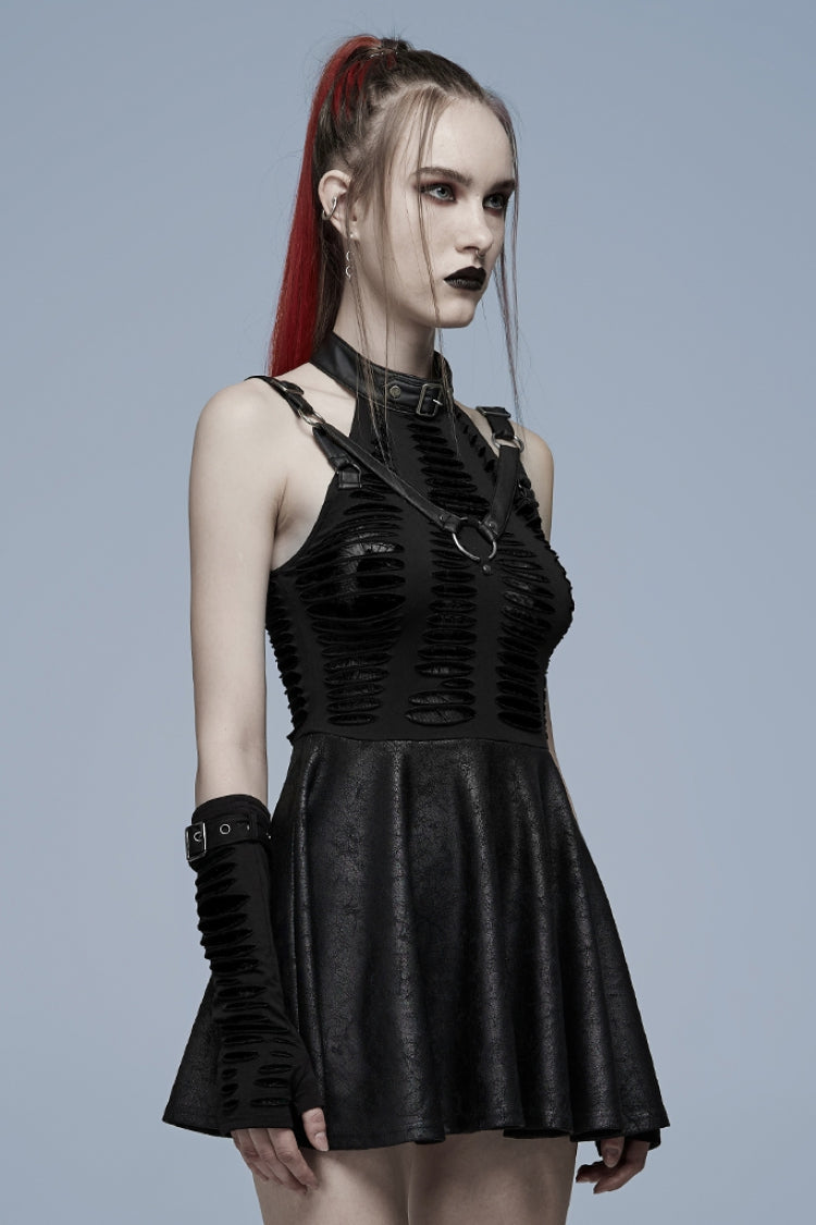 Sweet Lolita Dress - Stitching Spider Web Ripped, 3 Colors, Women's Style, Gothic Style - additional product view 2