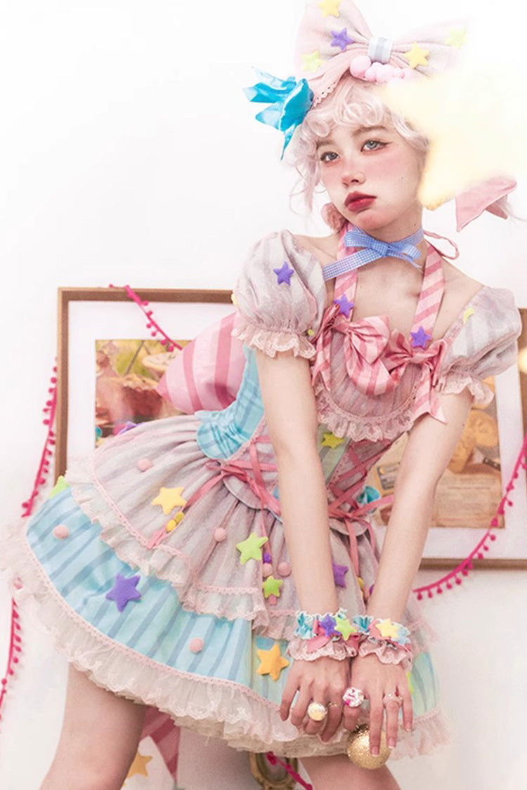 Sweet Lolita Dress - Sugar Magic, Pink, Bow Detail, Lace Trim, Ruffled - additional product view 3