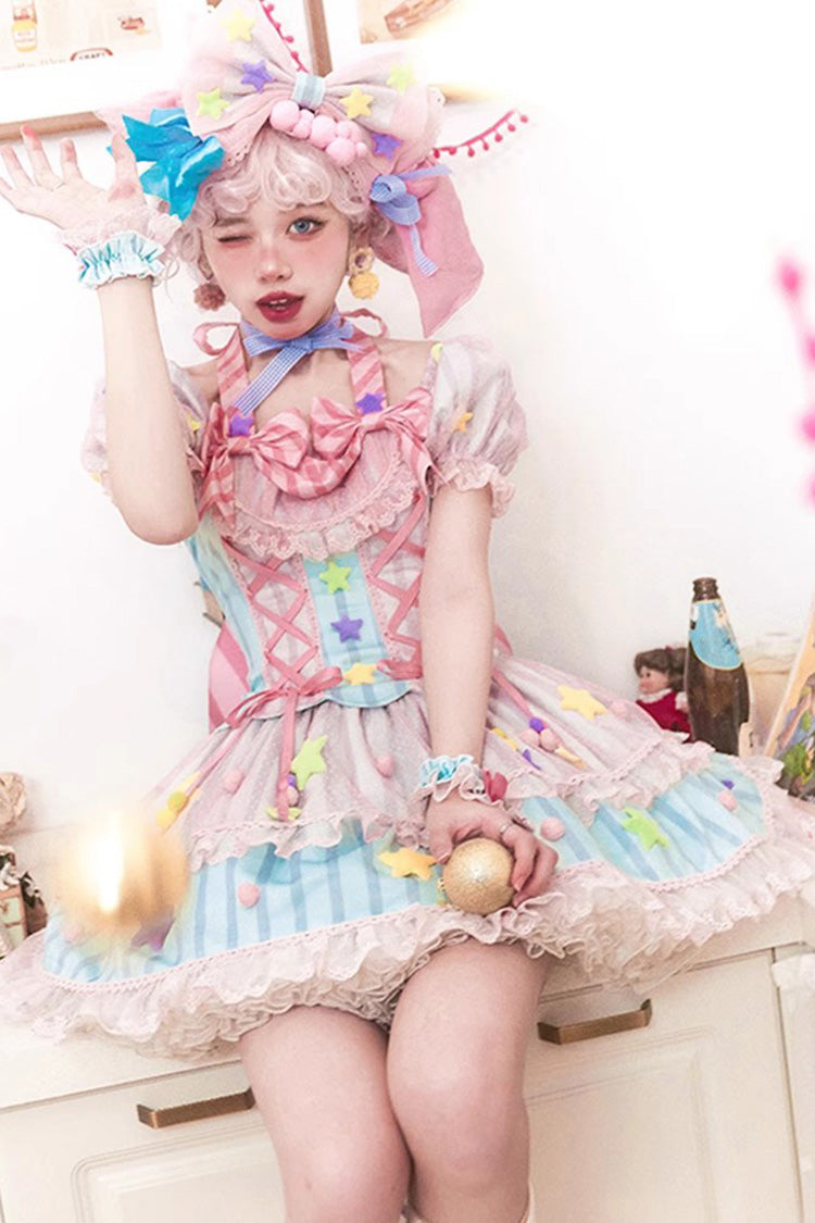 Sweet Lolita Dress - Sugar Magic, Pink, Bow Detail, Lace Trim, Ruffled - additional product view 4