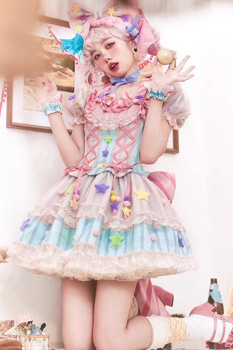 Sweet Lolita Dress - Sugar Magic, Pink, Bow Detail, Lace Trim, Ruffled - additional product view 6