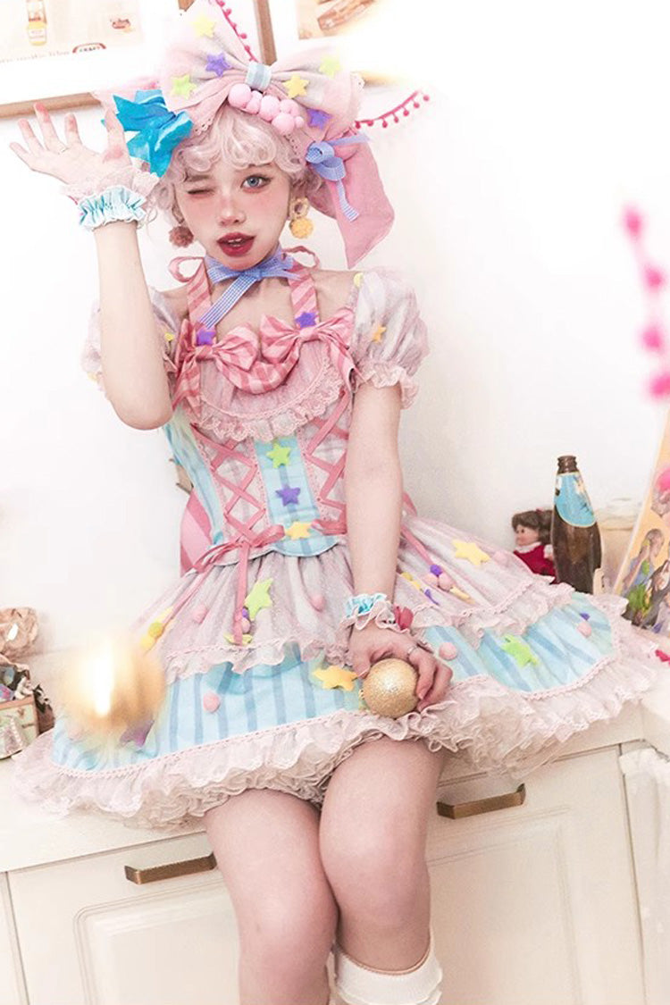 Sweet Lolita Dress - Sugar Magic, Pink, Bow Detail, Lace Trim, Ruffled - additional product view 7