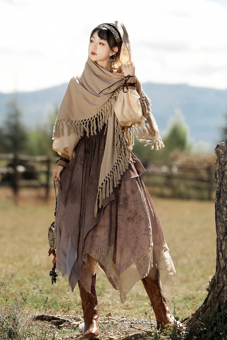 Sweet Lolita Dress - Sunset Yellow Sand, 2 Colors, Printed, Classic Style - additional product view 8