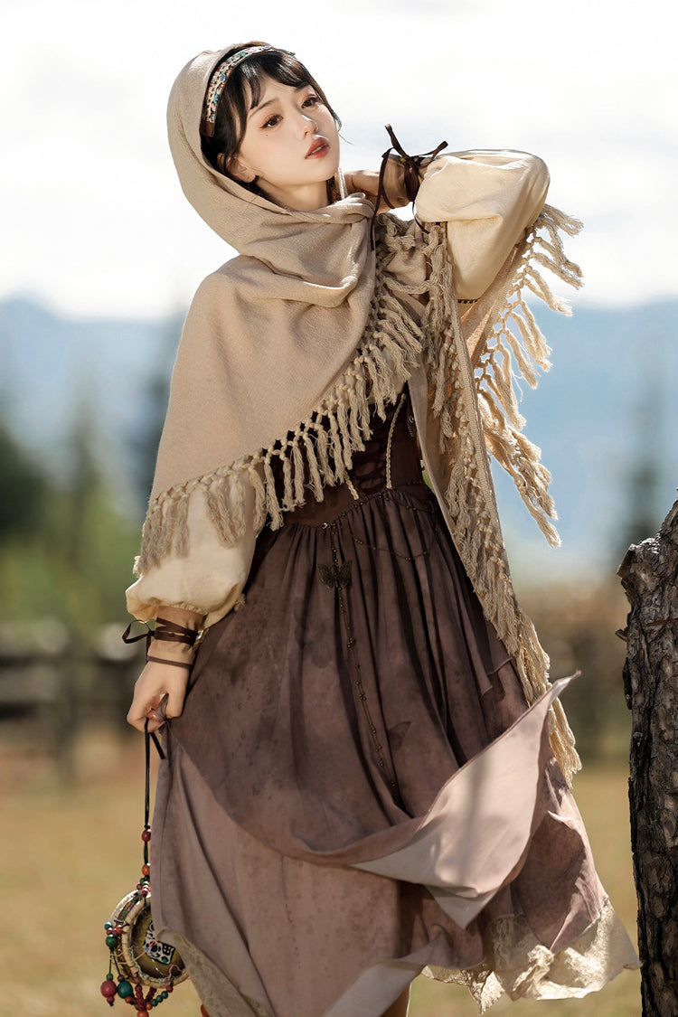 Sweet Lolita Dress - Sunset Yellow Sand, 2 Colors, Printed, Classic Style - additional product view 9