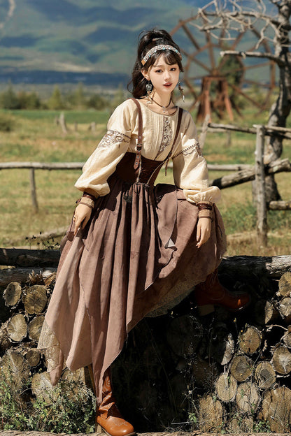 Sweet Lolita Dress - Sunset Yellow Sand, 2 Colors, Printed, Classic Style - additional product view 10