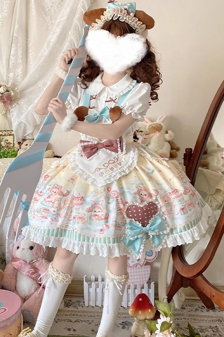 Sweet Lolita Dress - Sweet Pet Paradise, Multi-Color, Printed, Bow Detail, Ruffled - additional product view 2